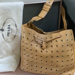 Prada Tan Leather Shoulder Bag